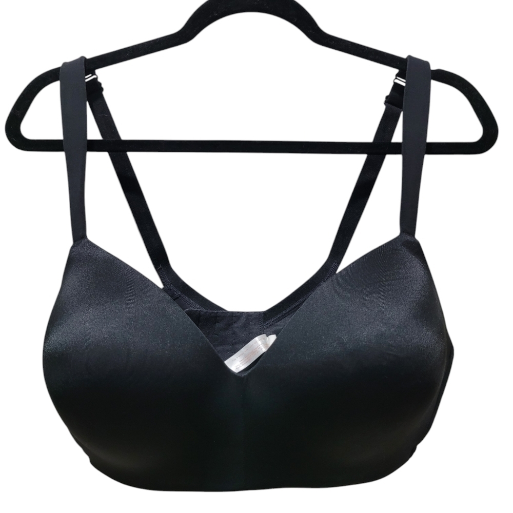 Cacique RN118641 Black T-Shirt No Wired Lightly Lined Bra Size 40DD EUC